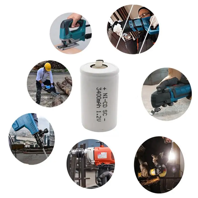 

18Pcs SC S C 3400mah Sub C Ni-Cd Rechargeable Battey NiCd SUBC Cells Screwdriver Electric Drill Batteries Power Tool