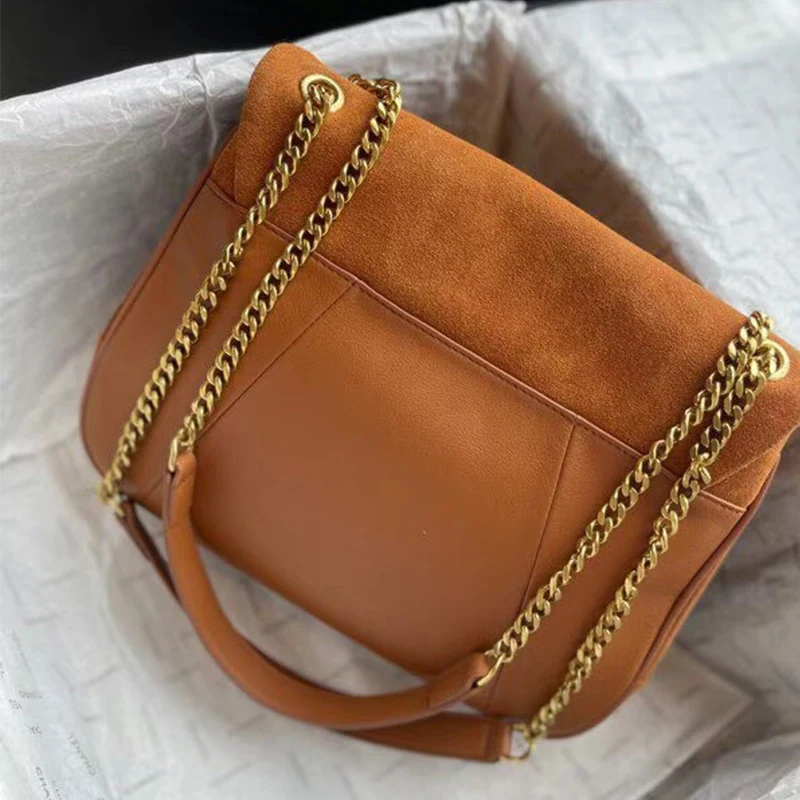 

New retro large-capacity multi-function leather leather velvet shoulder bag ladies underarm bag fashion crossbody bag