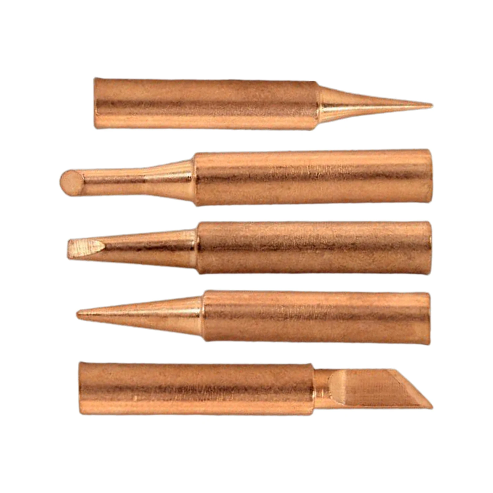 

5pcs Copper Diamagnetic Solder Iron Tips Lead-Free Soldering Replacement Set