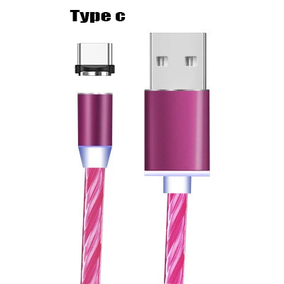 Светодиодный магнитный кабель Micro USB для быстрой зарядки, кабель usb type C для iphone 11 Pro Max, huawei P30 Pro, волшебный светильник, кабель для зарядки - Цвет: colour 8