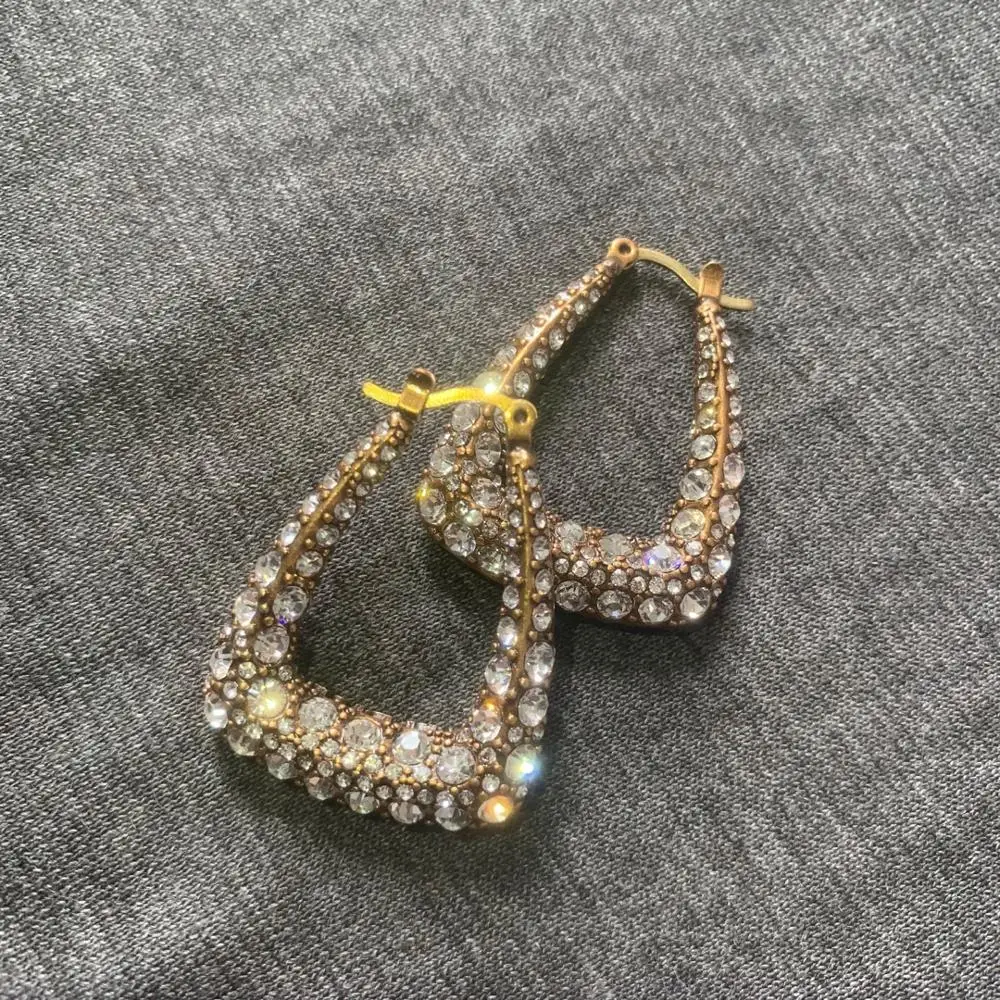 

Brand D Letter Fashion Jewelery Statement Geometric Earrings Big Crystal Long Stud Earrings For Women Drop Dangle Earrings Gift
