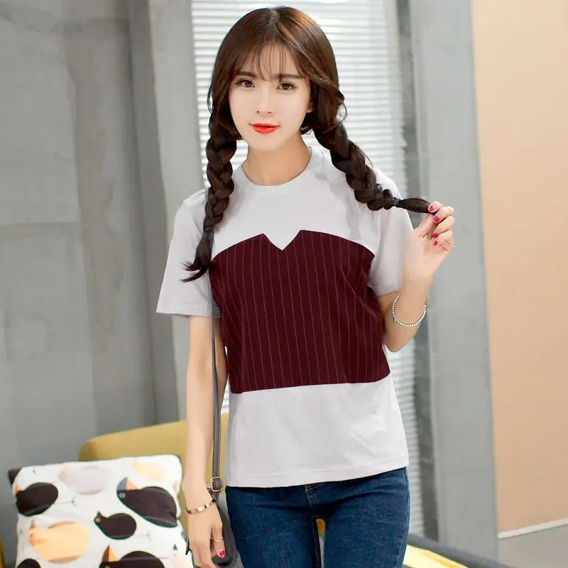 

Tops T Shirt Women Short White Sleeve Tshirt fuchsia