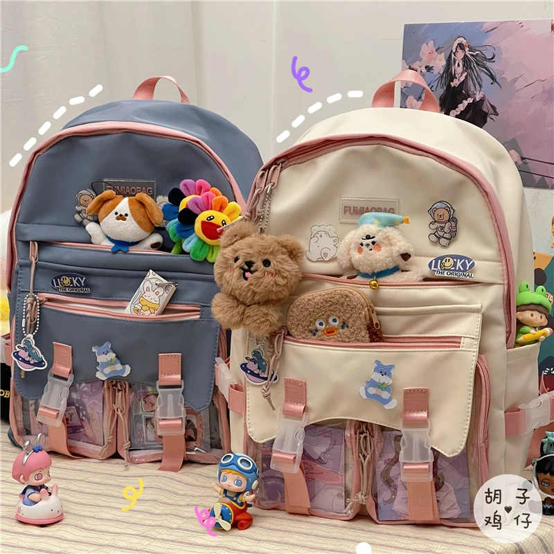 

MZ1303 high school student backpack female Korean Harajuku ulzzang school bag junior high school student backpack