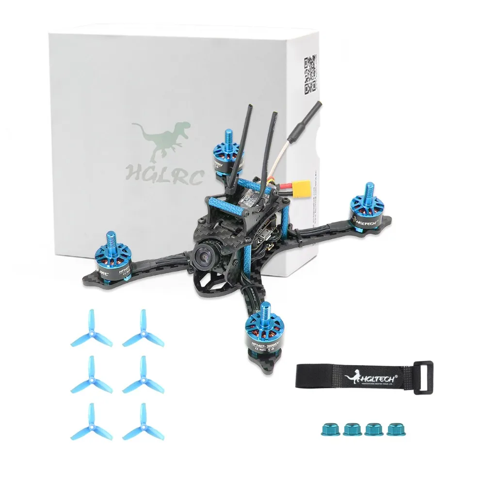 HGLRC XJB145 FPV BNF гоночный Дрон 145 мм комплект из углеродного волокна для рамы OSD F4 Контроллер полета 1407 3600KV бесщеточный двигатель 28A 4в1 ESC