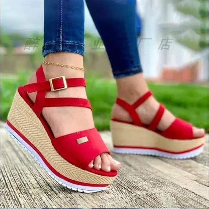 

Wedges Shoes For Women High Heels Sandals Summer Shoes 2021 Luxury Flip Flop Chaussures Femme Platform Sandals Plus Size 35-43