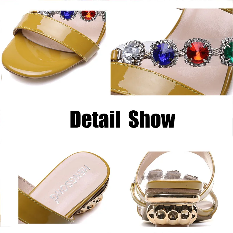 Новое поступление Босоножки на каблуке с ремешками Женские туфли шлепанцы со