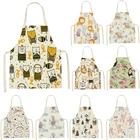 Фартук для детей, кухонный фартук для домашнего хозяйства, фартук для волос для взрослых с мультяшным рисунком, 55-68 см, фартук, кухонные принадлежности с логотипом на заказ