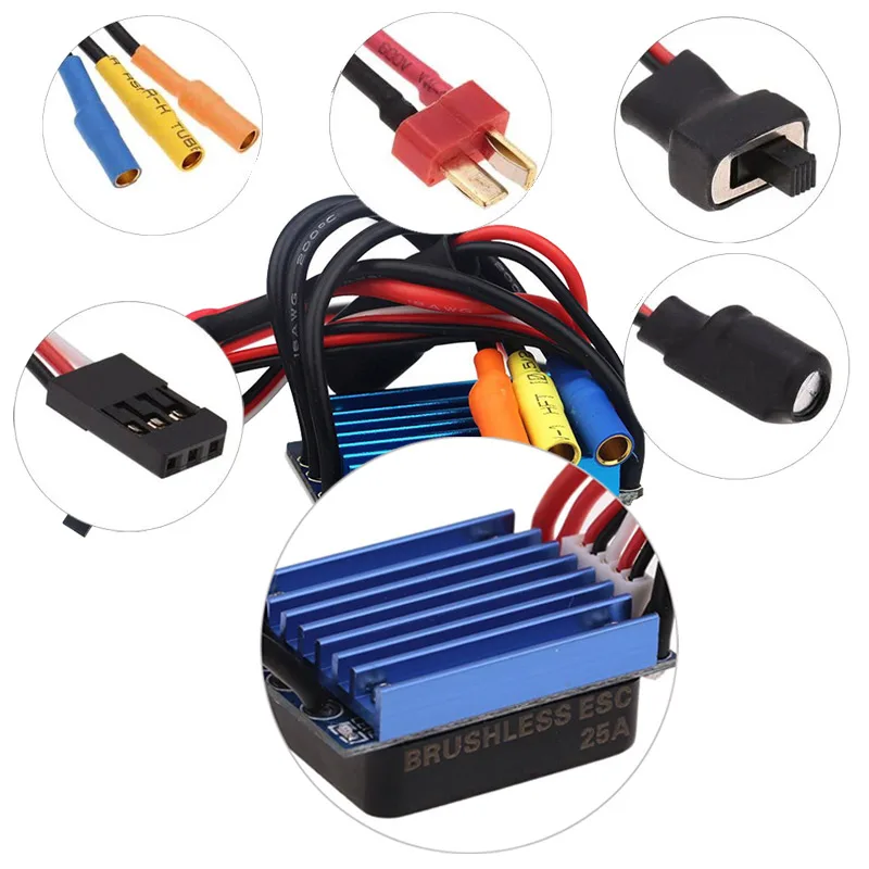 25А бесщеточный ESC электрический регулятор скорости для 1/18 1/16 HSP Redcat Traxxas HPI Tamiya RC внедорожный автомобиль грузовик