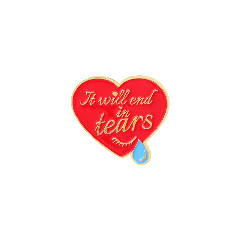 Creative Heart-shaped Brooch Letter Brooch Creative Love Stabbing Heart In Blood Personalized Brooch Fashion Accessories