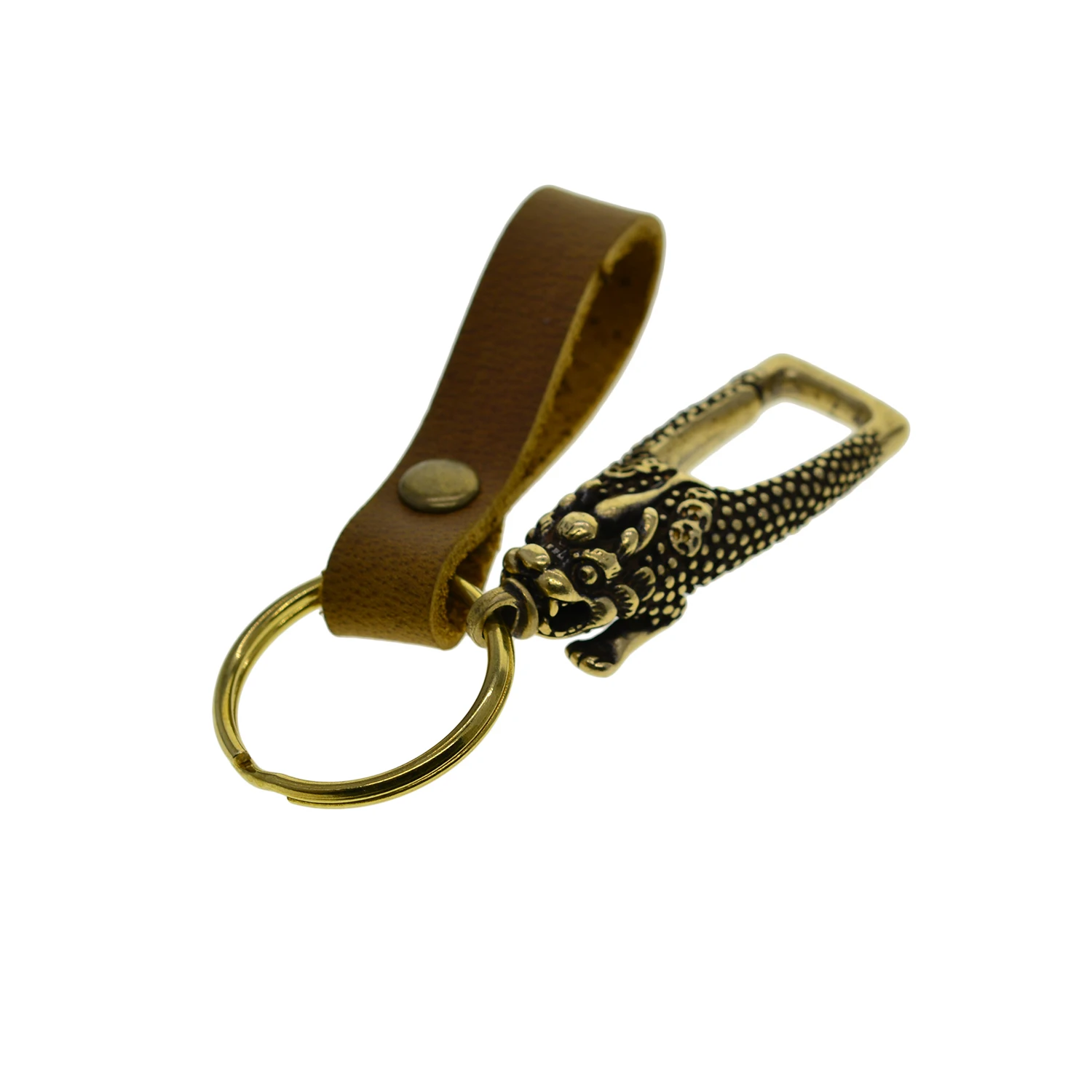 Ручная работа Ретро латунь Китайский единорог Дракон поворотный крючок застежка