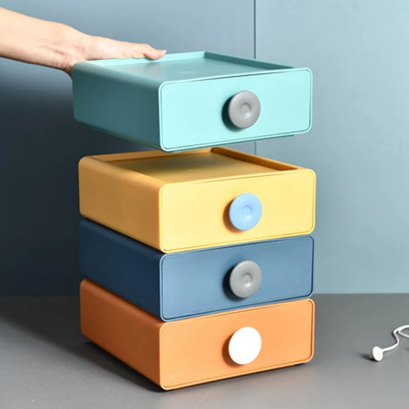 

Contrast Color Storage Box Creative Plastic Storage Box Office Drawer Type Desktop Storage Box