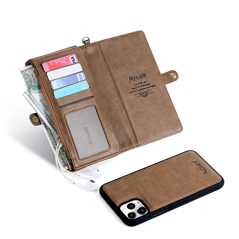 Megshi для iPhone 7, 8, XS Max, XR, X, XS, портфель, осенний, роскошный, на молнии, флип, Leder, Abdeckung, для iPhone 11, ProMax, магнит, чехол для телефона