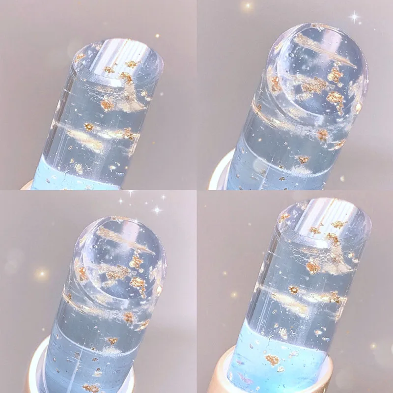 Бальзам для губ меняющий цвет Желейный с золотой фольгой водостойкие помады