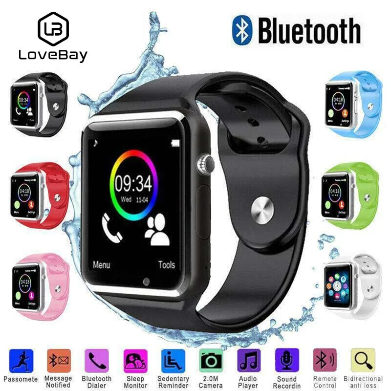 Reloj inteligente A1 para niños, dispositivo con tarjeta SIM y llamadas, Bluetooth, compatible con Apple, HUAWEI, Xiaomi, Android e iOS, 2021