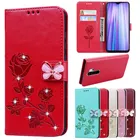 Xiaomi POCO X3 Redmi Go 6A 7A 8A 9A S2 K20 Note 5A Prime 4X 5 6 7 8 8T 9 S Pro 9 S блестящий чехол-книжка из искусственной кожи с бумажником и подставкой