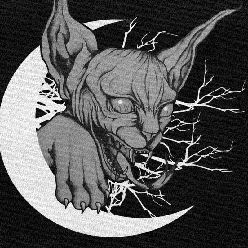 Футболка мужская из чистого хлопка с коротким рукавом и изображением кота -