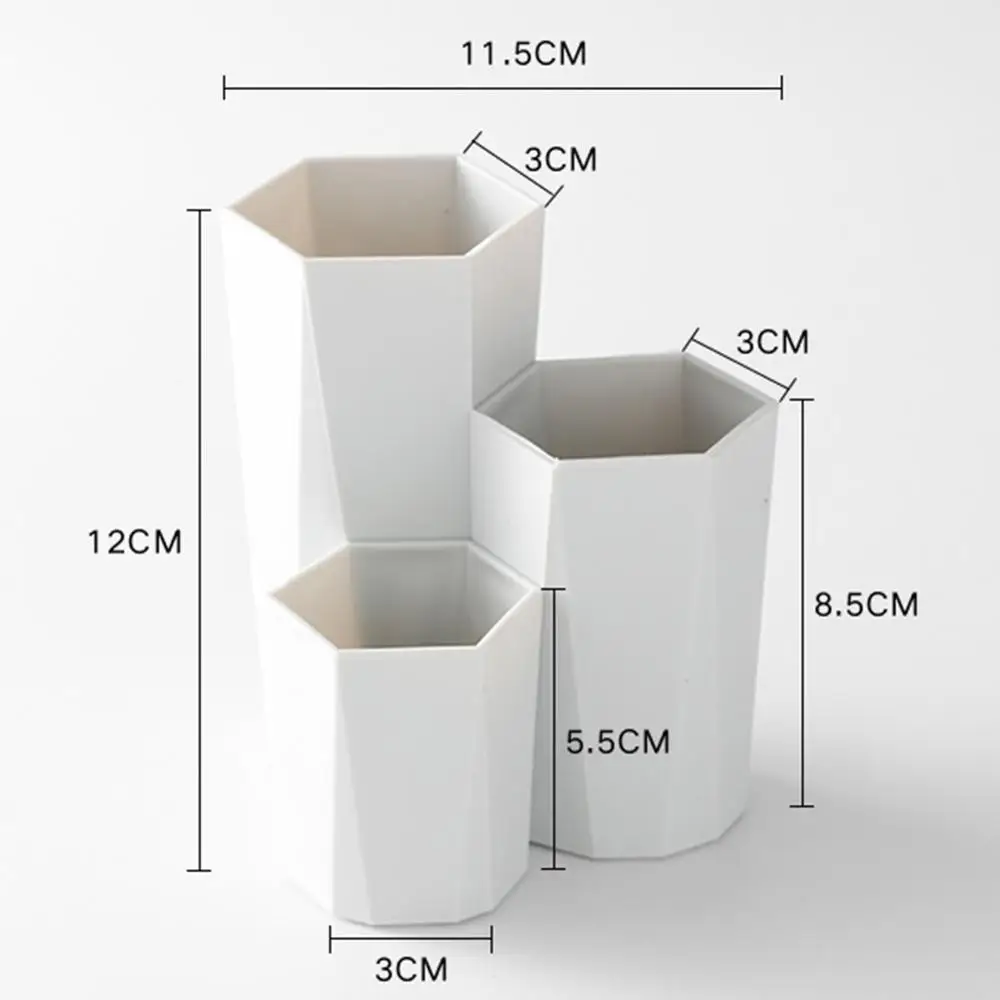 

3 Lattices Cosmetic Make-up Brush Storage Box Table Organizer Makeup Nail Polish Cosmetic Holder Make Up Tools Pen Holder Rack