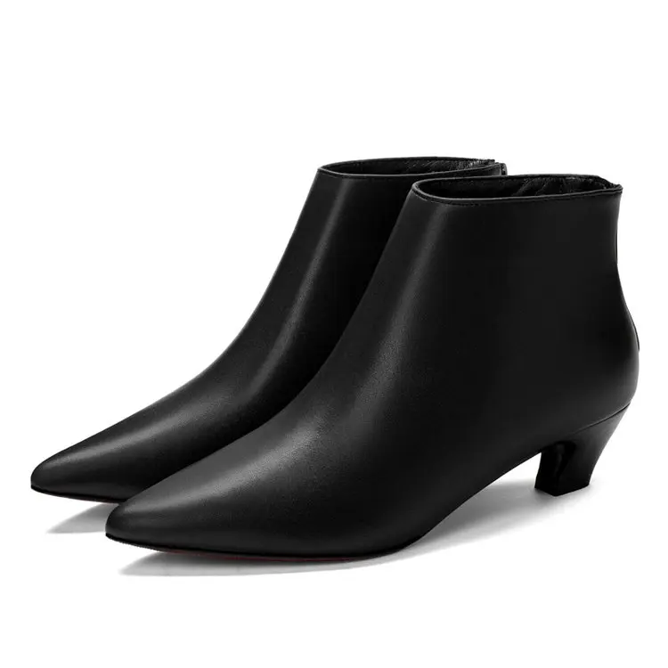 

Ankle Boots Women Heels Casual Shoes Woman Faux Suede Leather Black Boots For Female Chelsea Botas Pointed Toe