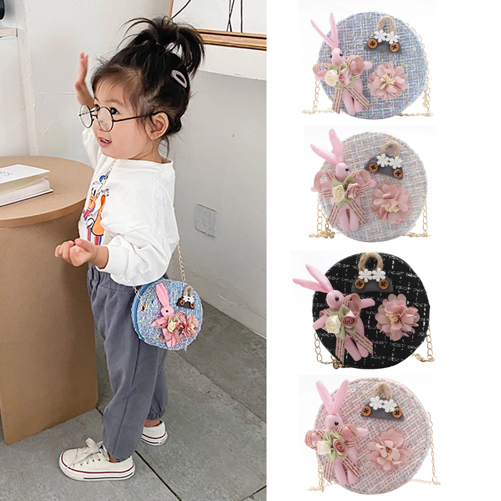 

Миниатюрный кошелек для девочек, милая маленькая сумочка через плечо с изображением принцессы и кролика, детский маленький клатч для мелоч...