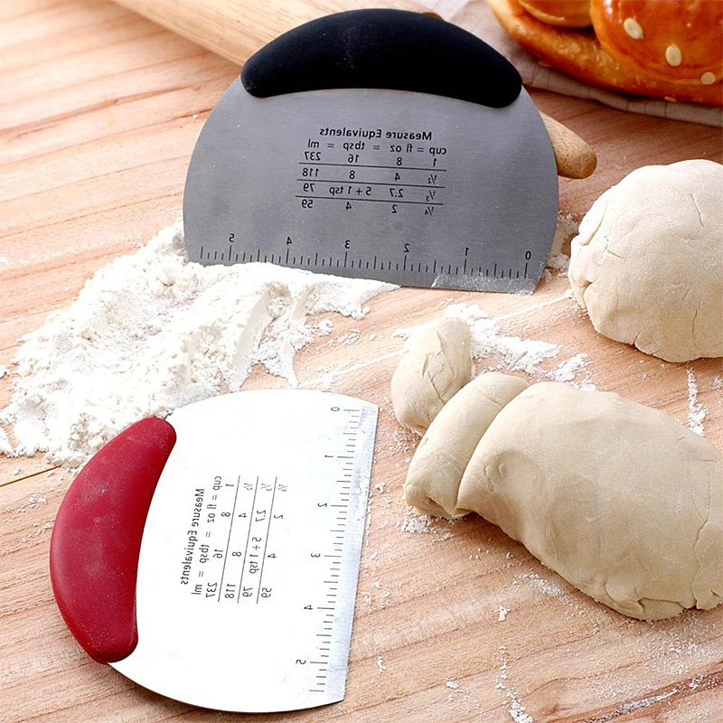 

Multifunctional Stainless Steel Dough Knife Scraper Pizza Household Dough Knife Cake Making Tool Baking Kitchen Accessories