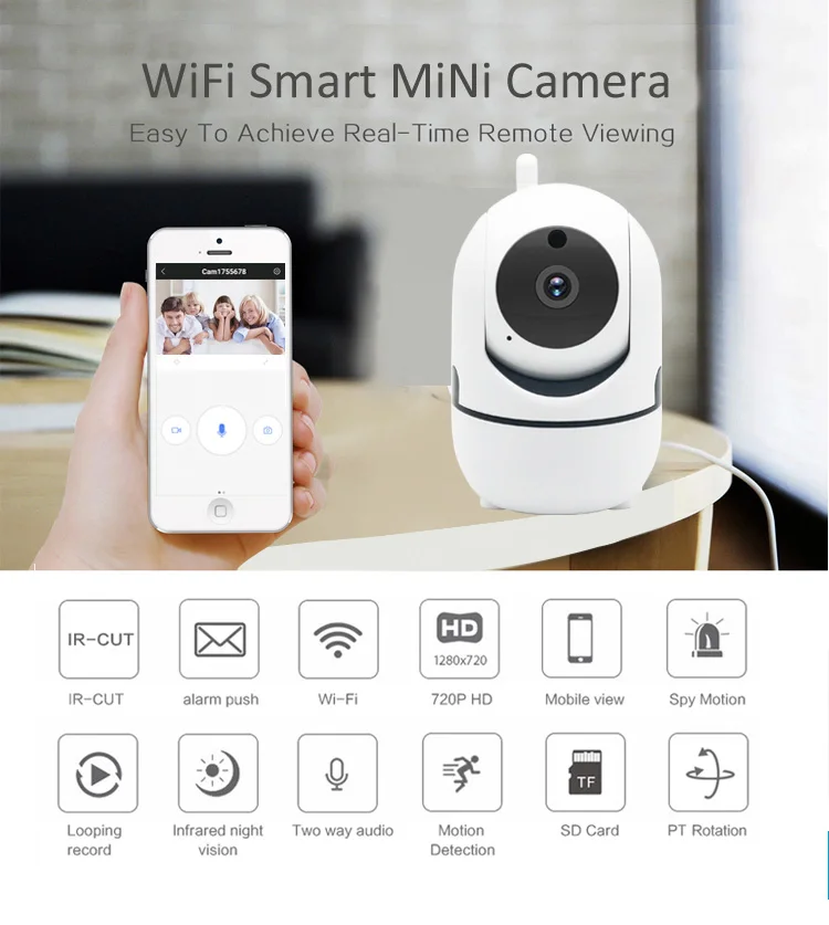 Умная IP камера WiFi Беспроводная CCTV камера наблюдения ИК ночного видения P2P ip-камера безопасности