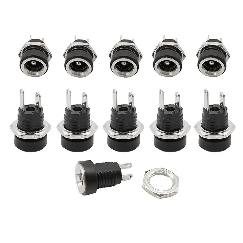 

20pcs DC022B Panel Mount Connector 3A 12v 5.5 x 2.1mm / 5.5x2.5mm / 3.5 x 1.3mm DC-022B DC Power Supply Socket Female Jack