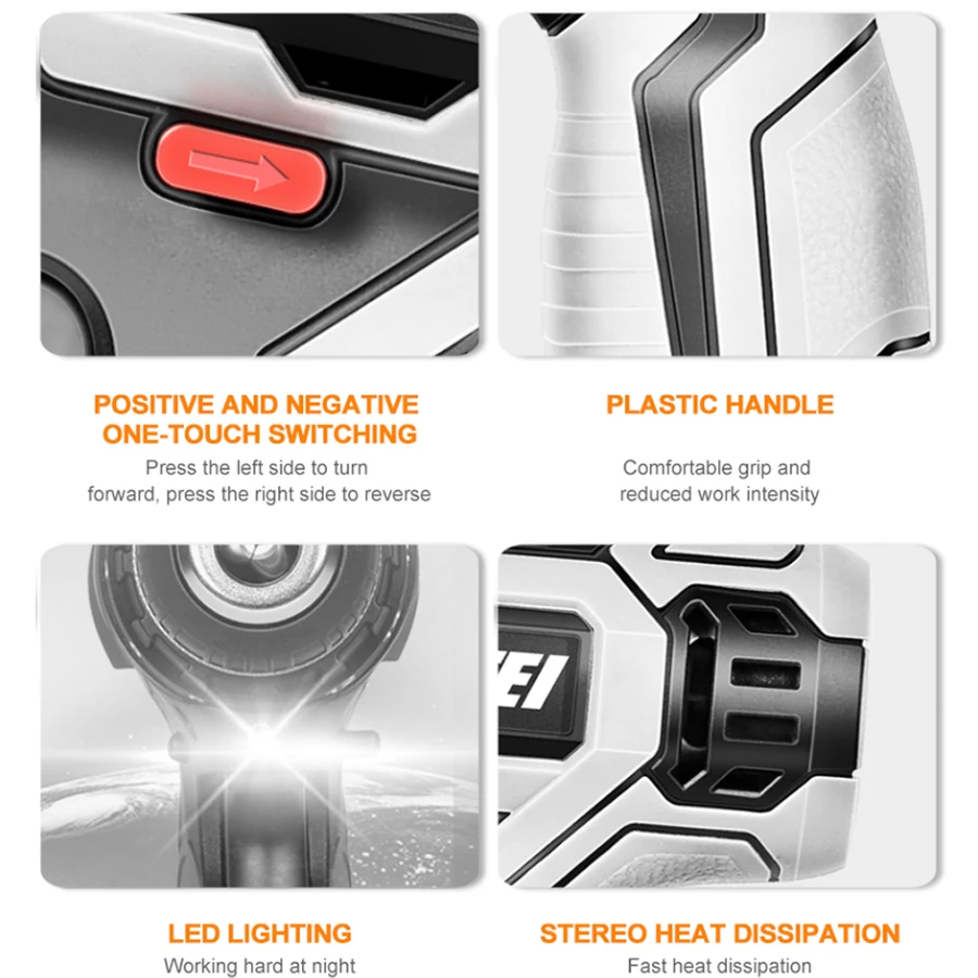 Новая электрическая отвертка 12 В 2-скоростная Аккумуляторная дрель