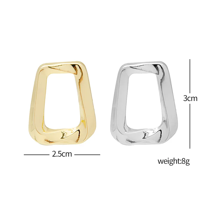 

Silver Needle Retro Geometric Irregular Metal Glossy Asymmetrical Stud Earrings Trendy Cold Wind All-match Earrings