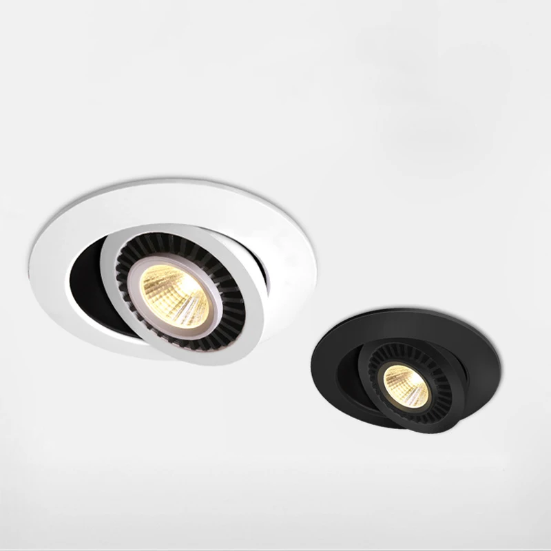 QLTEG-luz descendente LED regulable, 5w, 7w, 10w, lámpara empotrable de techo, foco de rotación de 360 grados, CA, 110v, 220V, bombilla LED interior de 4000K