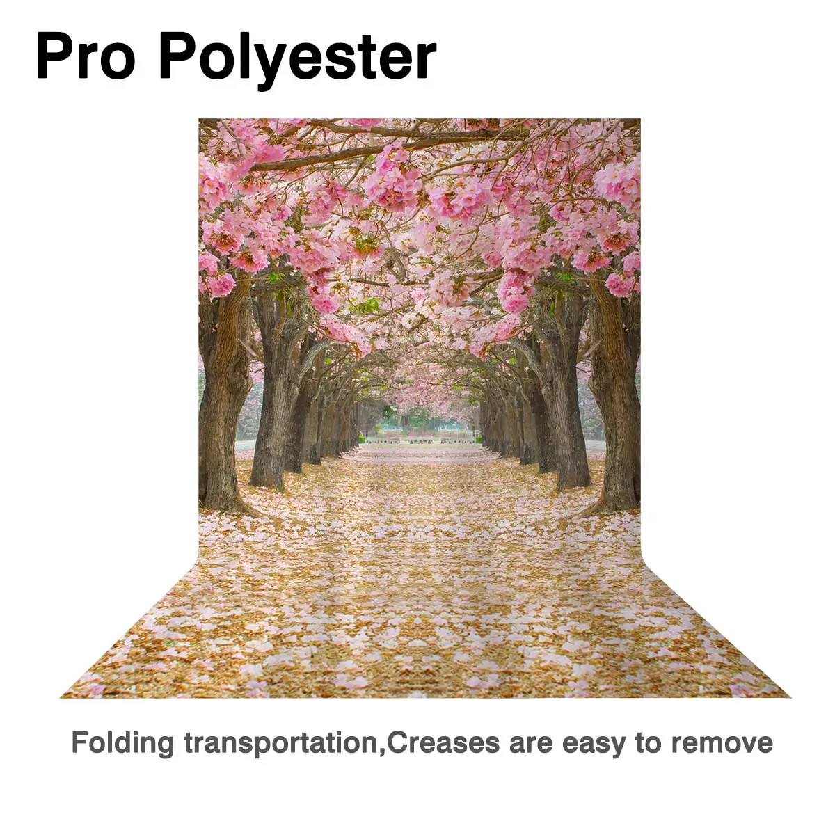 Allenjoy photography backdrop Tree-lined road spring Cherry blossoms flower wedding fairy tale background photophone photocall |