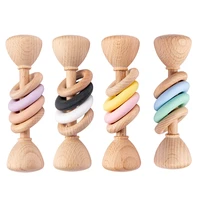 wooden baby rattles baby teething musical chew play gym educational toys for children newborn 0 12 months gift