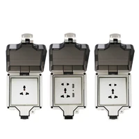 wall power waterproof socket ip66 weatherproof outdoor universal 10a standard electrical outlet grounded 110250v usb port