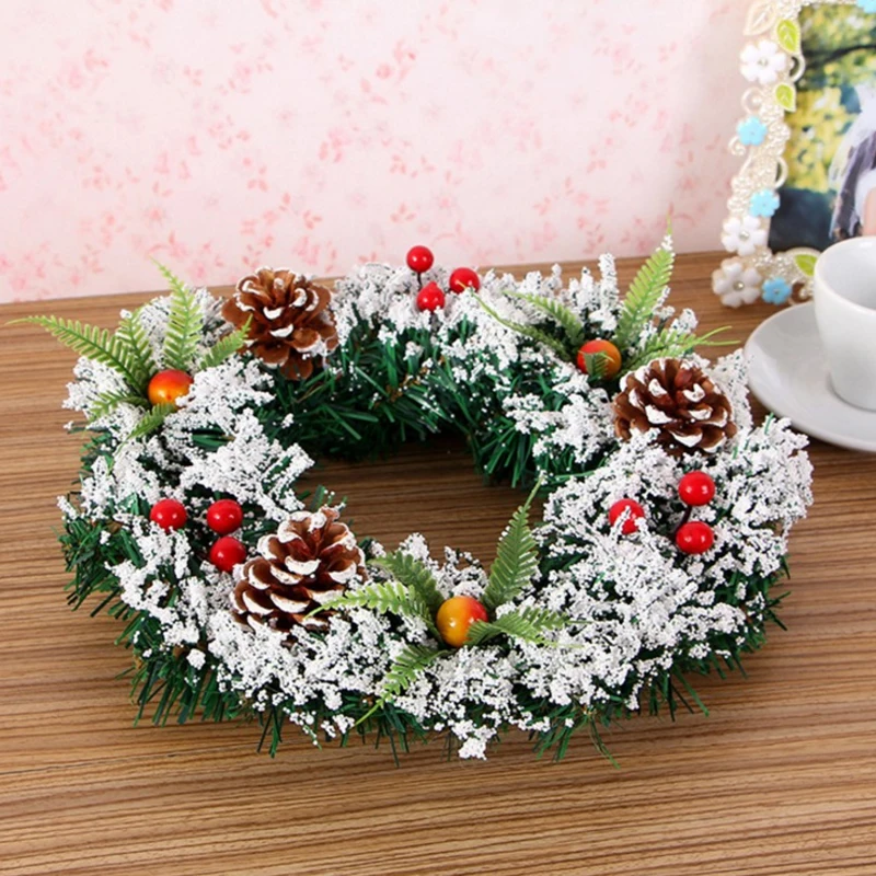 Настенный Рождественский венок ручной работы из ротанга кулон гирлянда торговый