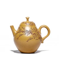 golden section of clay teapot with tomato melon and purple zisha yixing handmade pot kung fu teaware purple clay drinkware