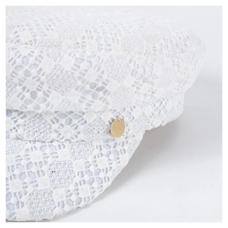 USPOP женские шляпы белые черные кружевные кепки газетчика модные с козырьком