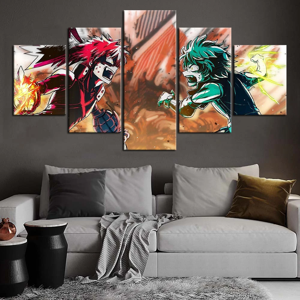 

5 Pieces Poster Japan Anime My Hero Academia Canvas Painting Home Decor Living Room Decor Wall Art HD Print Frame Picture Gifts