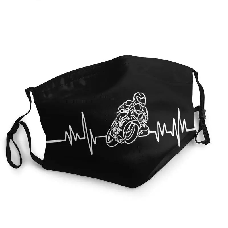 

Racer Heartbeat Washable Adult Mouth Face Mask Motorcycle Biker Dustproof Protection Cover Respirator Mouth-Muffle