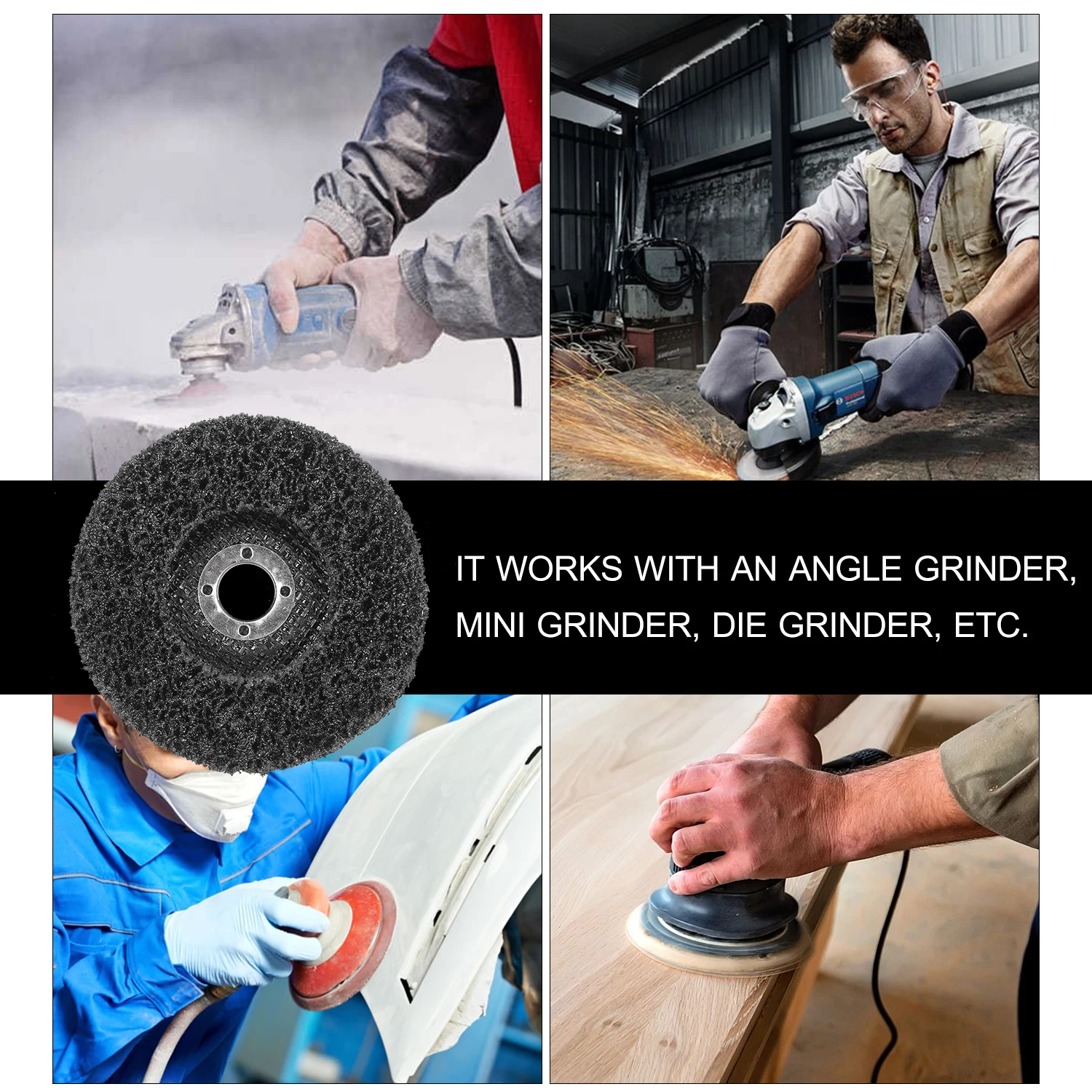 

4-дюймовый полосы диски шлифовальное колесо диск чистый удалить ржавчину Краски окисления покрытие для металла дерево Стеклопластик 10 шт./у...