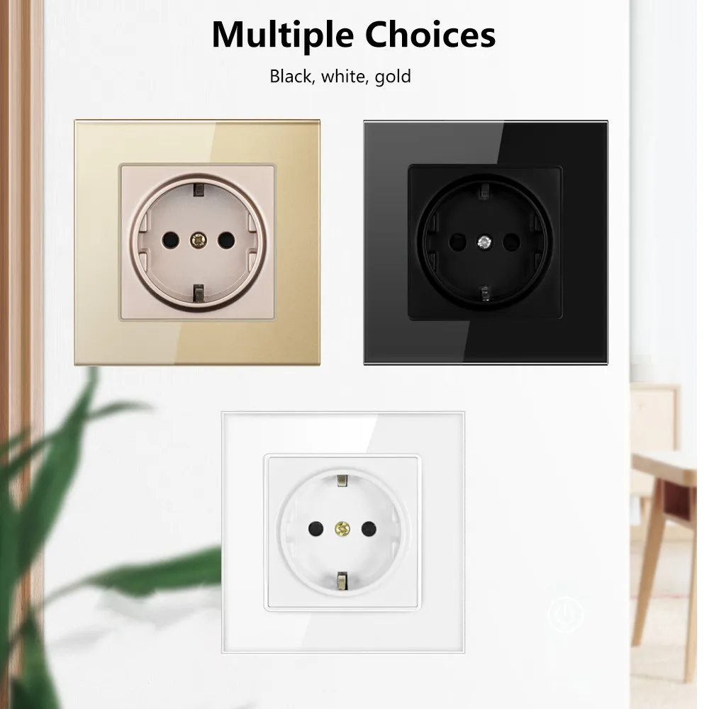 Штепсельная розетка SMATRUL настенная европейского стандарта заземленная