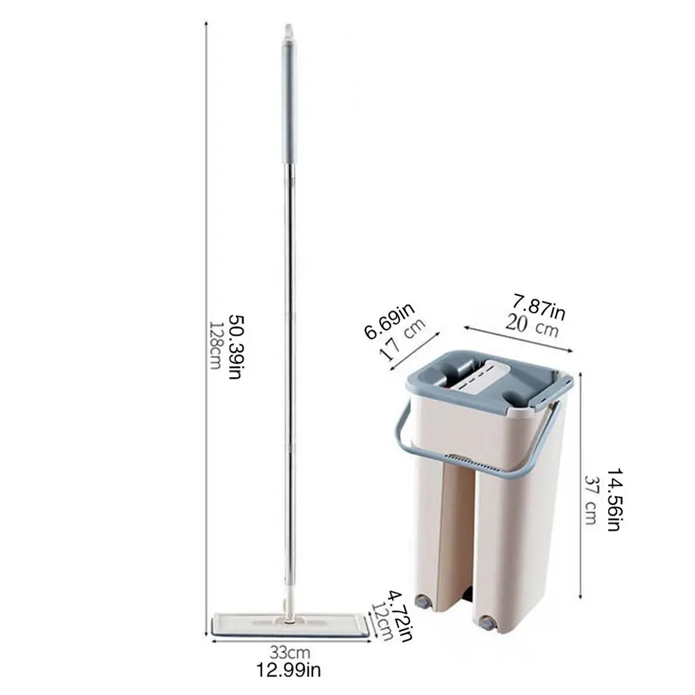 

Lazy Man Free Hand-washing Flat Scraper Mop Microfiber Mop Mop Bucket Rod Mop Practical cleaning tools