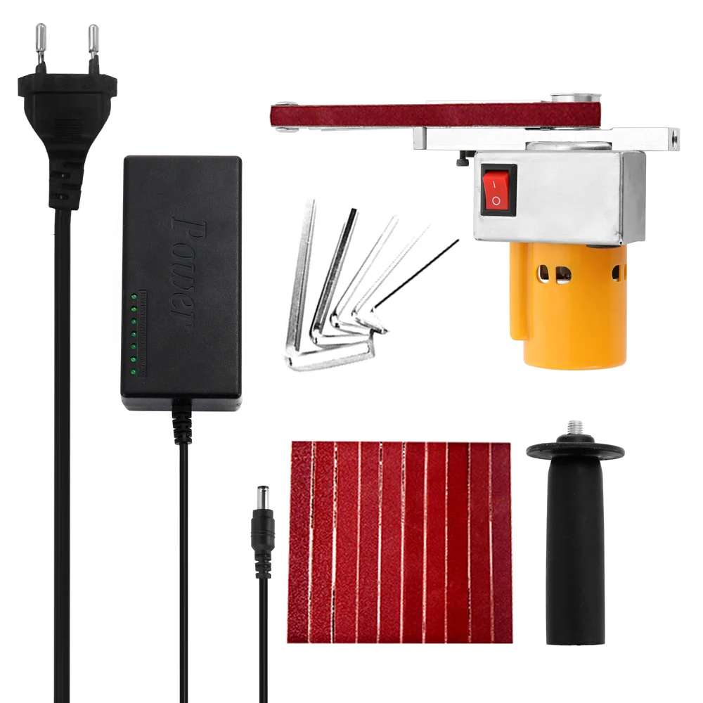 EU Plug 220V Ручная мини-машина шлифовальная ленточная шлифовальная машина многофункциональная шлифовальная машина угловая шлифовальная машина узкий угол микро полировальная машина - Color: EU Plug 220V