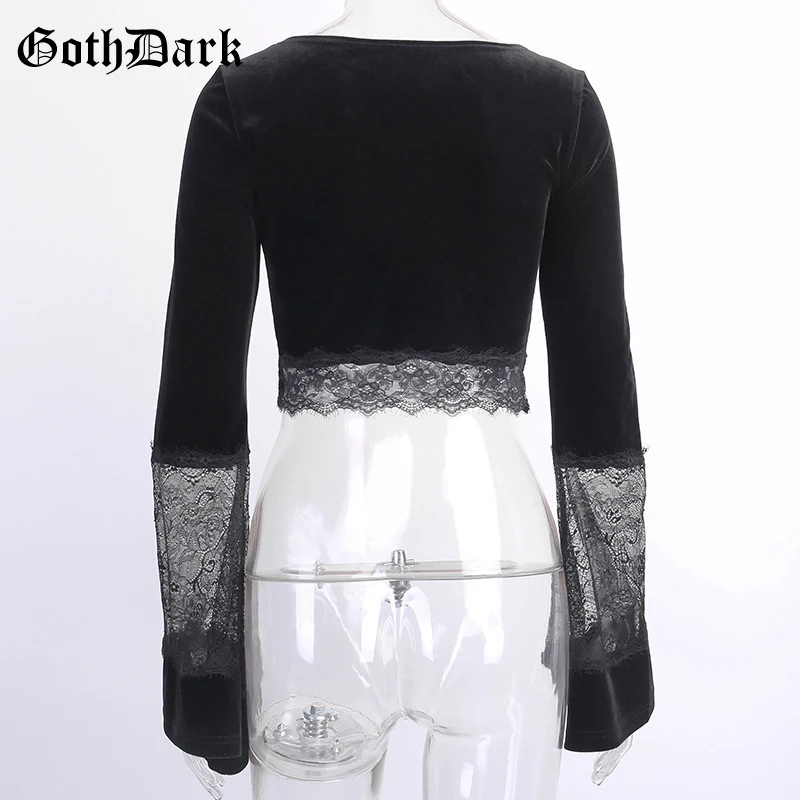 Goth Dark Сексуальная винтажная Эстетическая гранж Готическая футболка для женщин