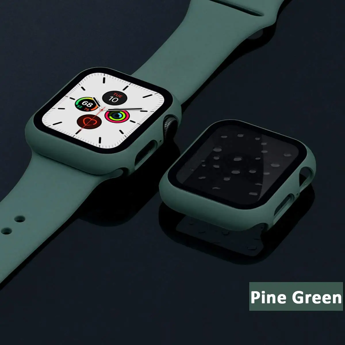 Стекло + чехол ремешок для Apple Watch band 44 мм 40 38 42 силиконовый смарт часов iWatch 3 4 5 6 se