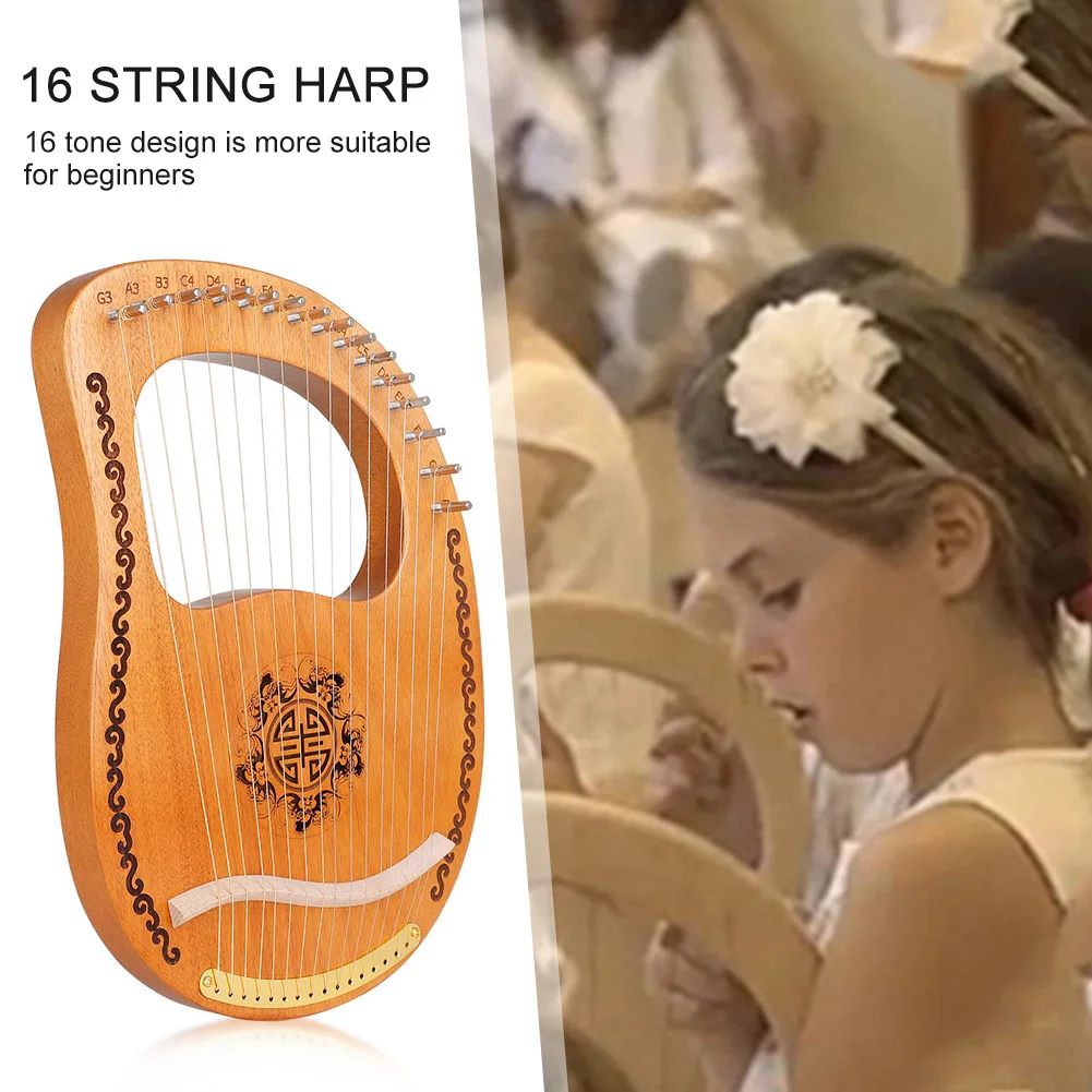 Портативный деревянный музыкальный инструмент Lyre Harp струнный для начинающих с