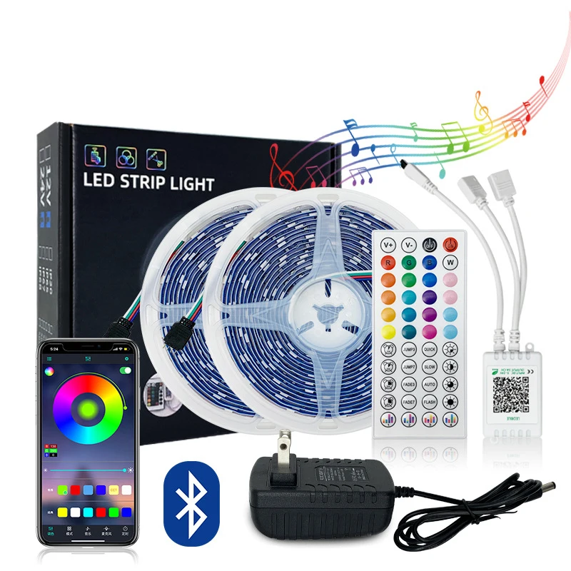 

Светильник ные ленты с Bluetooth и Wi-Fi контроллером, гибкая декоративная подсветильник ка RGB 5050, ночник, светящаяся лента для спальни