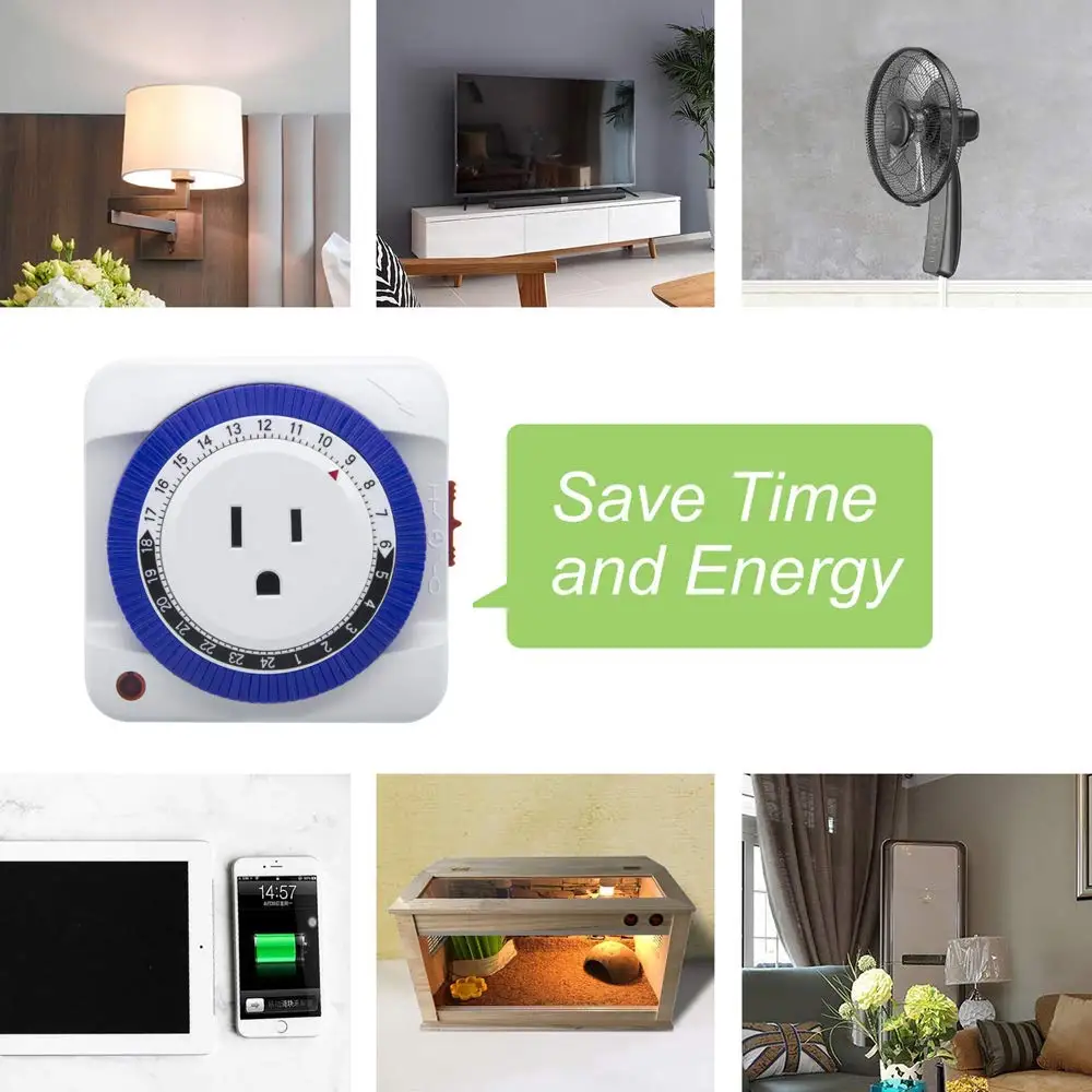 Электрический механический выход таймер ЕС США Plug 48 вкл/выкл программы