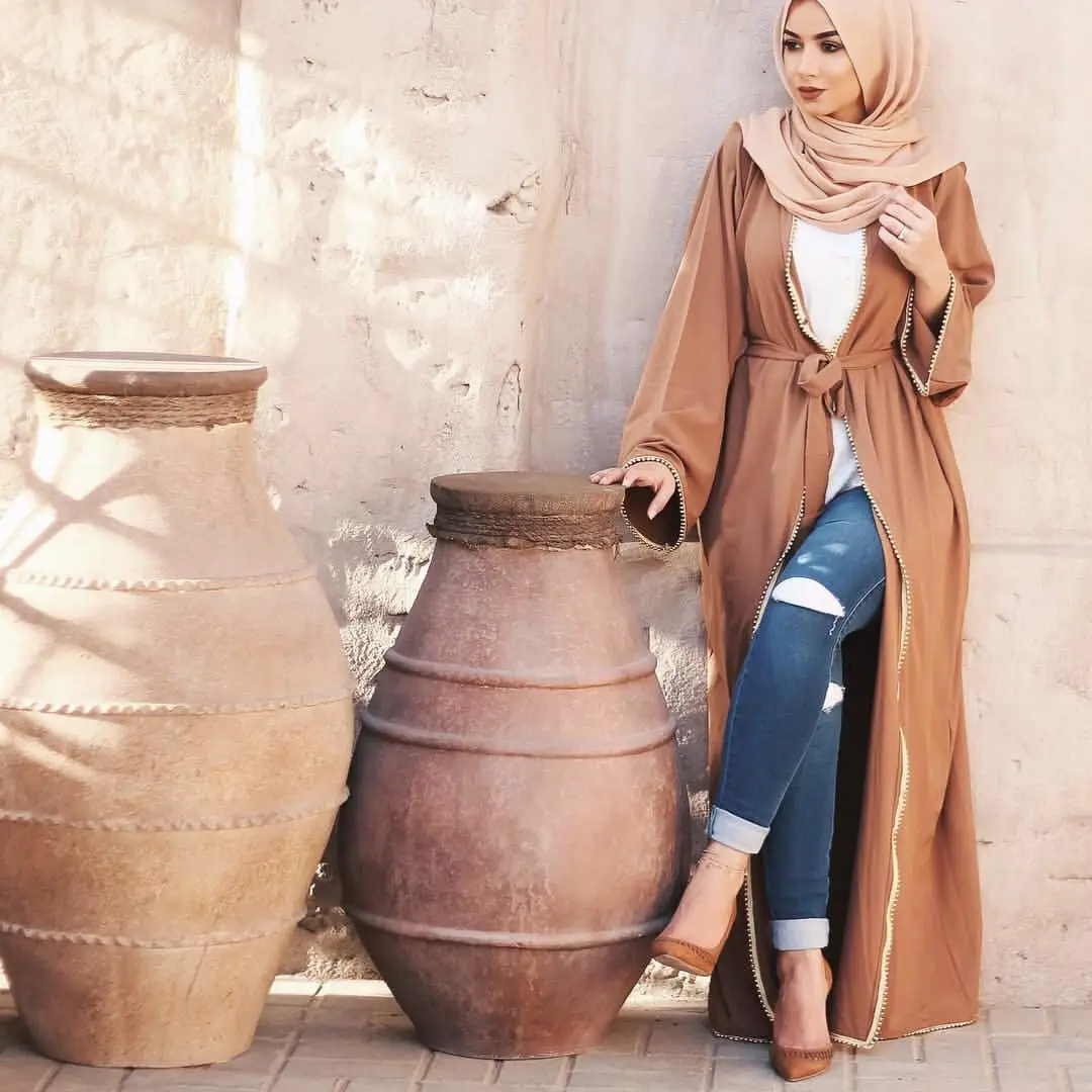 Женское платье с бисером Дубай мусульманское кардиган абайя длинное вечерние