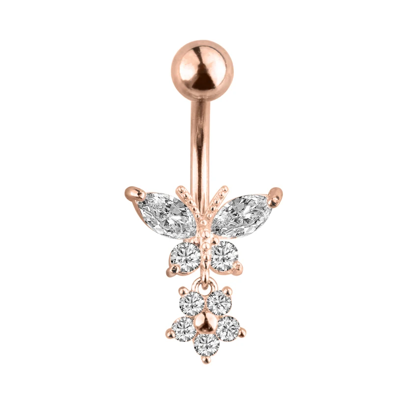 1 шт бабочка модное кольцо из нержавеющей стали пирсинг-серьги для пупка Кольца