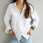 Женская винтажная блузка, повседневная, офисная, мягкая, белая, свободная
