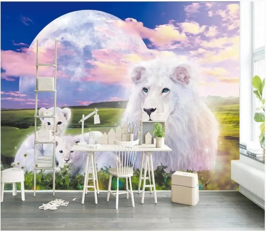 

3d wallpaper custom photo Simple dream lion grassland children's room home decor 3d wall murals wallpaper for walls 3 d